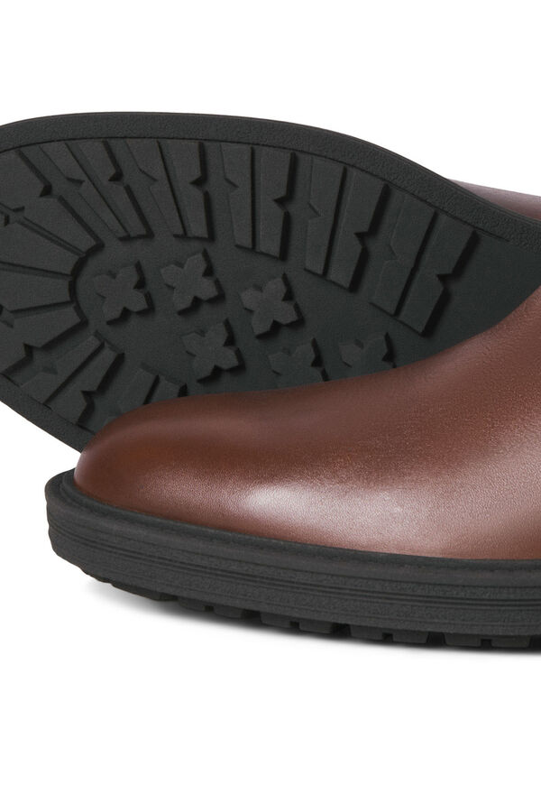 Jack & Jones Bot&iacute;n chelsea de piel Marr&oacute;n
