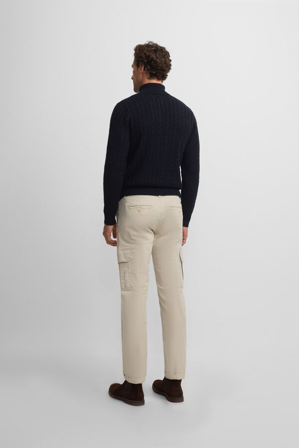 Silbon Camisola de gola com tricô oitos Azul