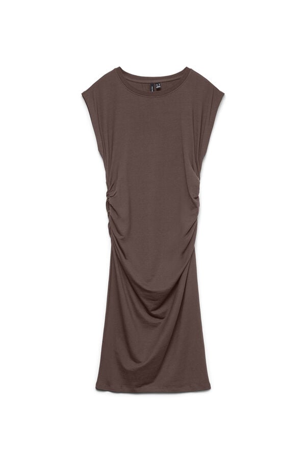 Vero Moda Vestido corto Tencel Marr&oacute;n