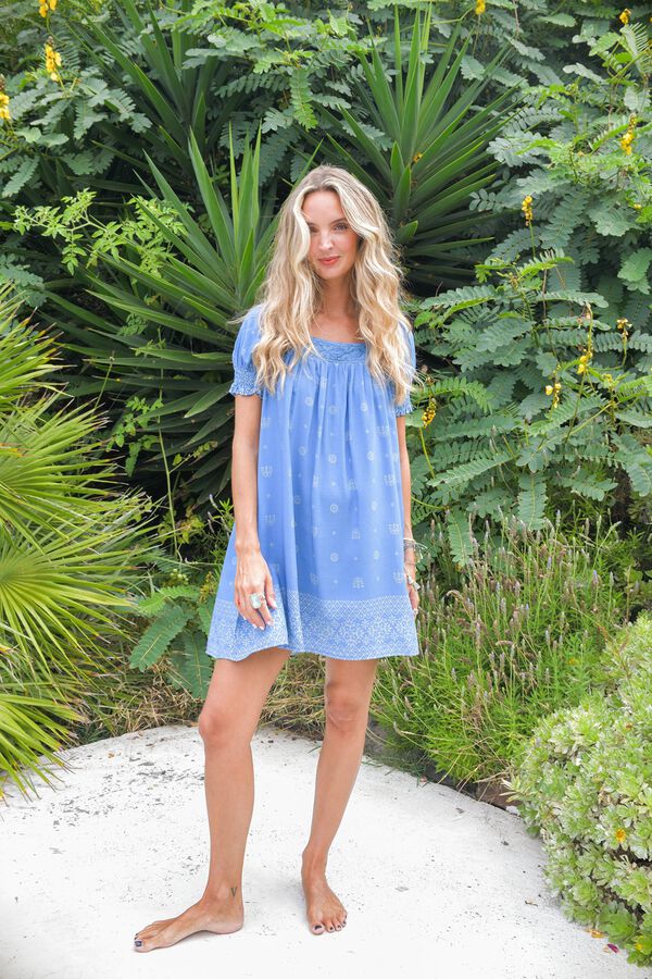 Jaase Vestido curto fluido Azul