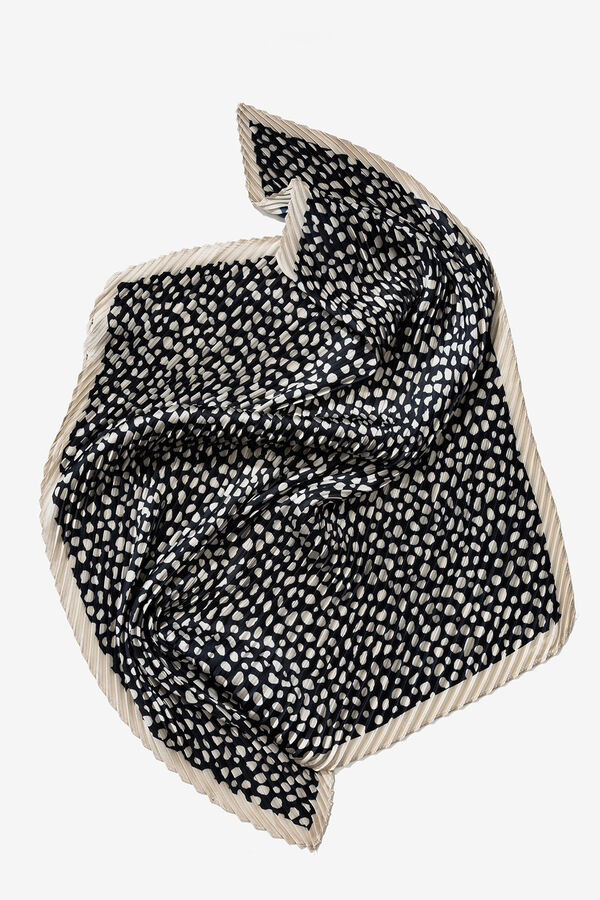 Vilanova Two-tone Printed Pleated Bandana Black