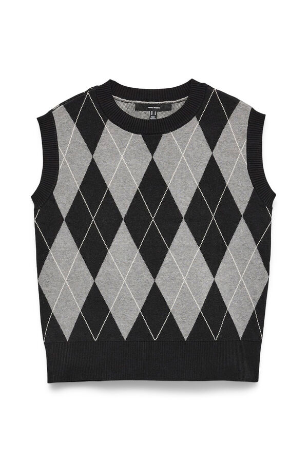 Vero Moda Chaleco de punto rombos Negro