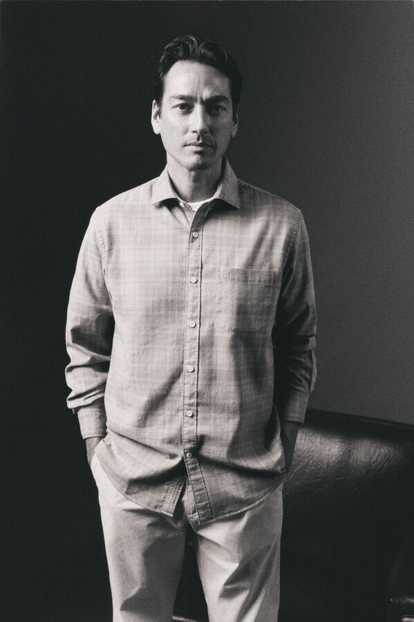 OOTO Camisa cuadro sobretintado Kaki