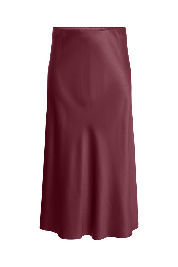 Vero Moda Curve Falda midi satinada Granate