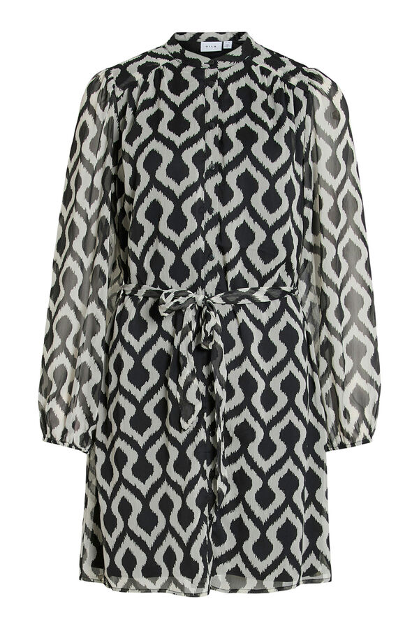 Vila Vestido corto de gasa Estampado gris