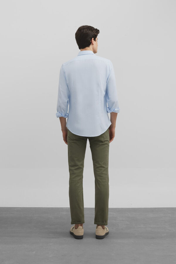 Silbon Camisa sport oxford cutaway Azul