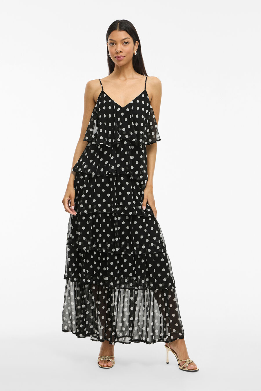 Vestido de gasa con lunares