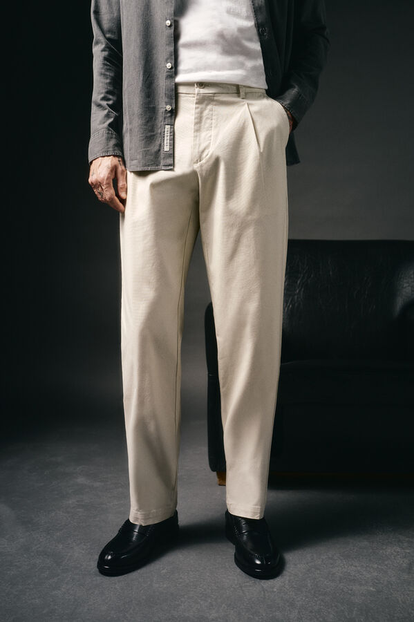 OOTO Pantal&oacute;n chino pinzas Marfil