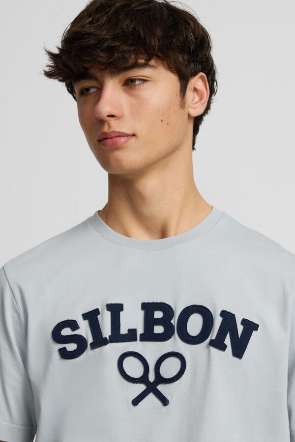 Silbon Camiseta raqueta media Azul