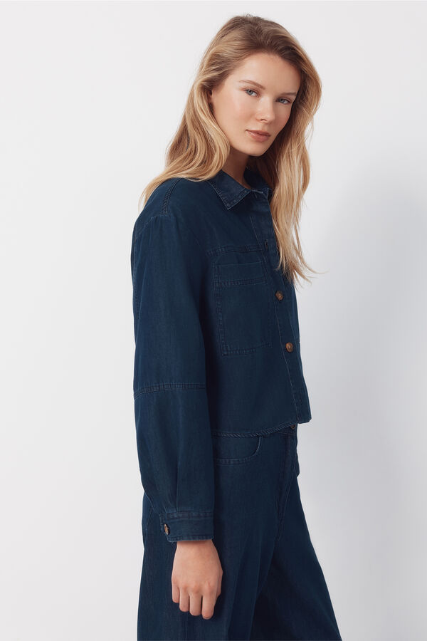Cortefiel Soft denim shirt Blue