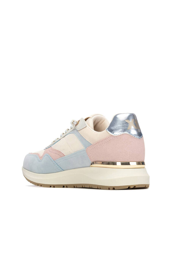 XTI Zapatilla cordones detalle metalizado Azul