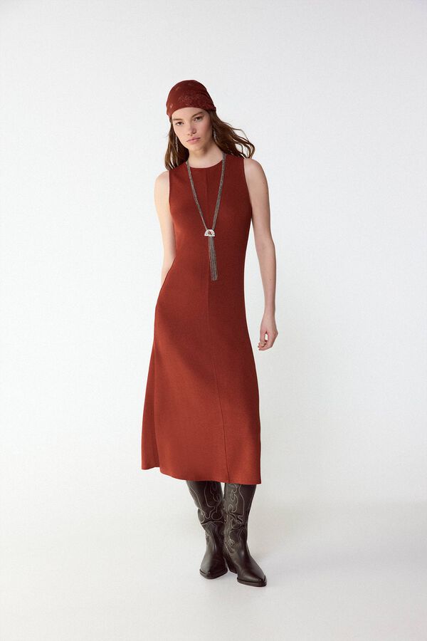 Slowlove Vestido b&aacute;sico estructura Brown