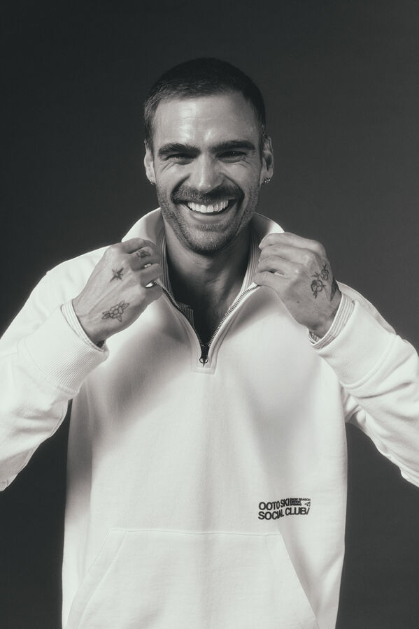 OOTO Sudadera cuello cremallera Blanco