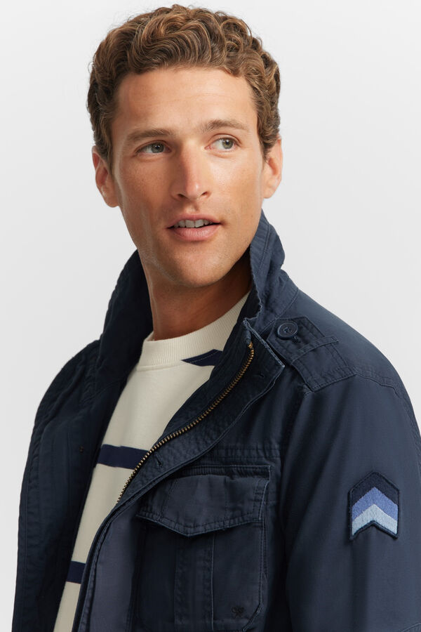 Silbon Chaqueta militar garment dye Azul marino