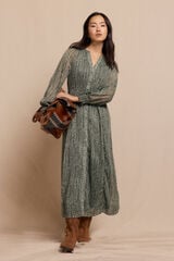 Slowlove Vestido estampado fluido Estampado verde