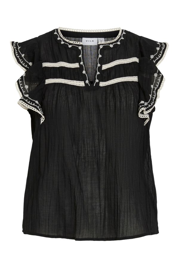 Vila Blusa con bordados de algod&oacute;n org&aacute;nico Printed