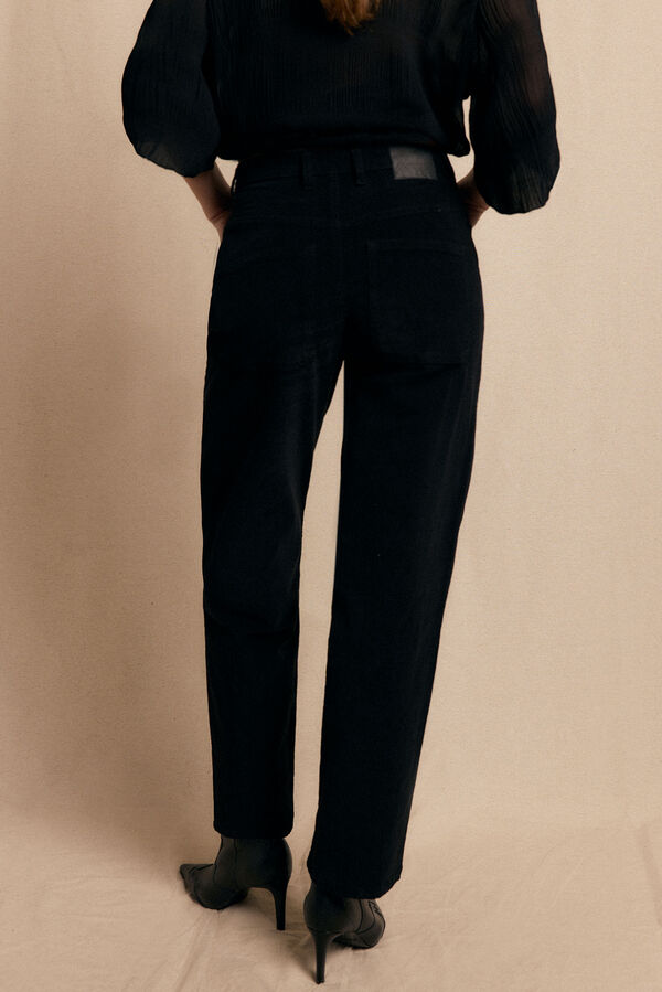 Slowlove Calças de veludo cotelê Preto