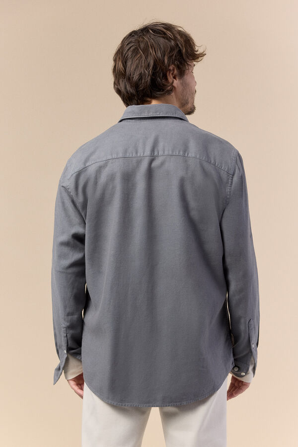 OOTO Camisa lisa fluida Gris