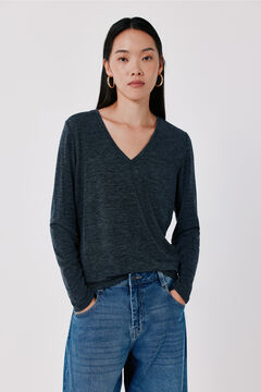 Cortefiel T-shirt b&aacute;sica decote em bico