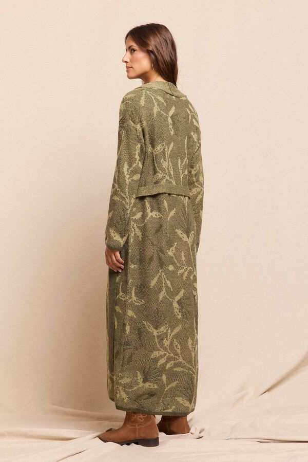 Slowlove Chaqueta larga jacquard verde