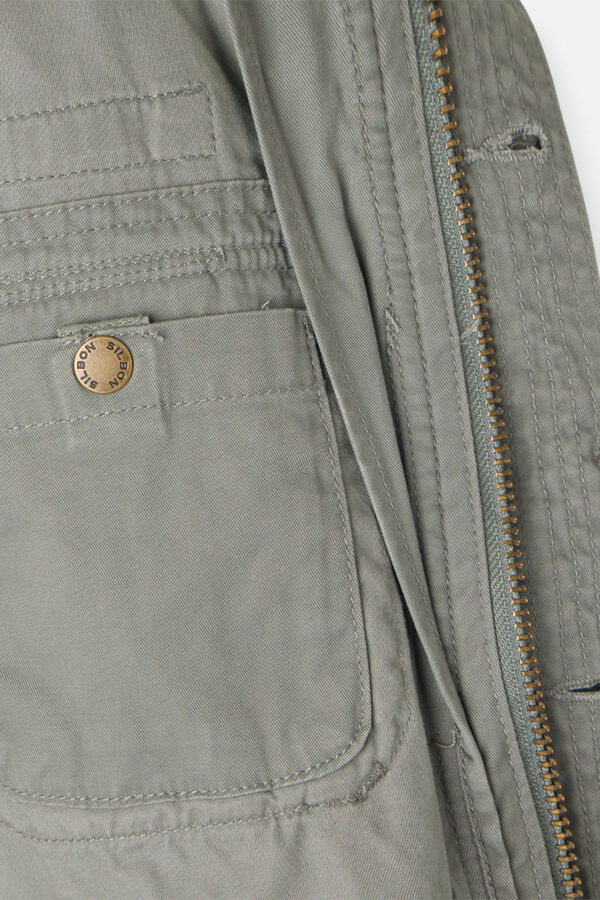 Silbon Chaqueta militar parches dye Verde