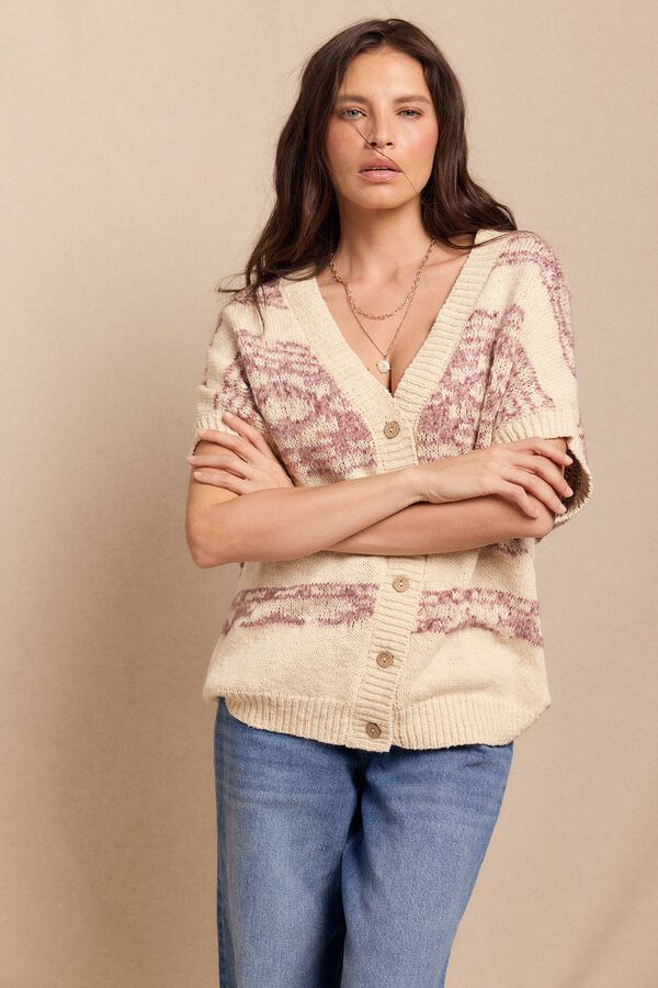 Slowlove jacquard Colete Ecru