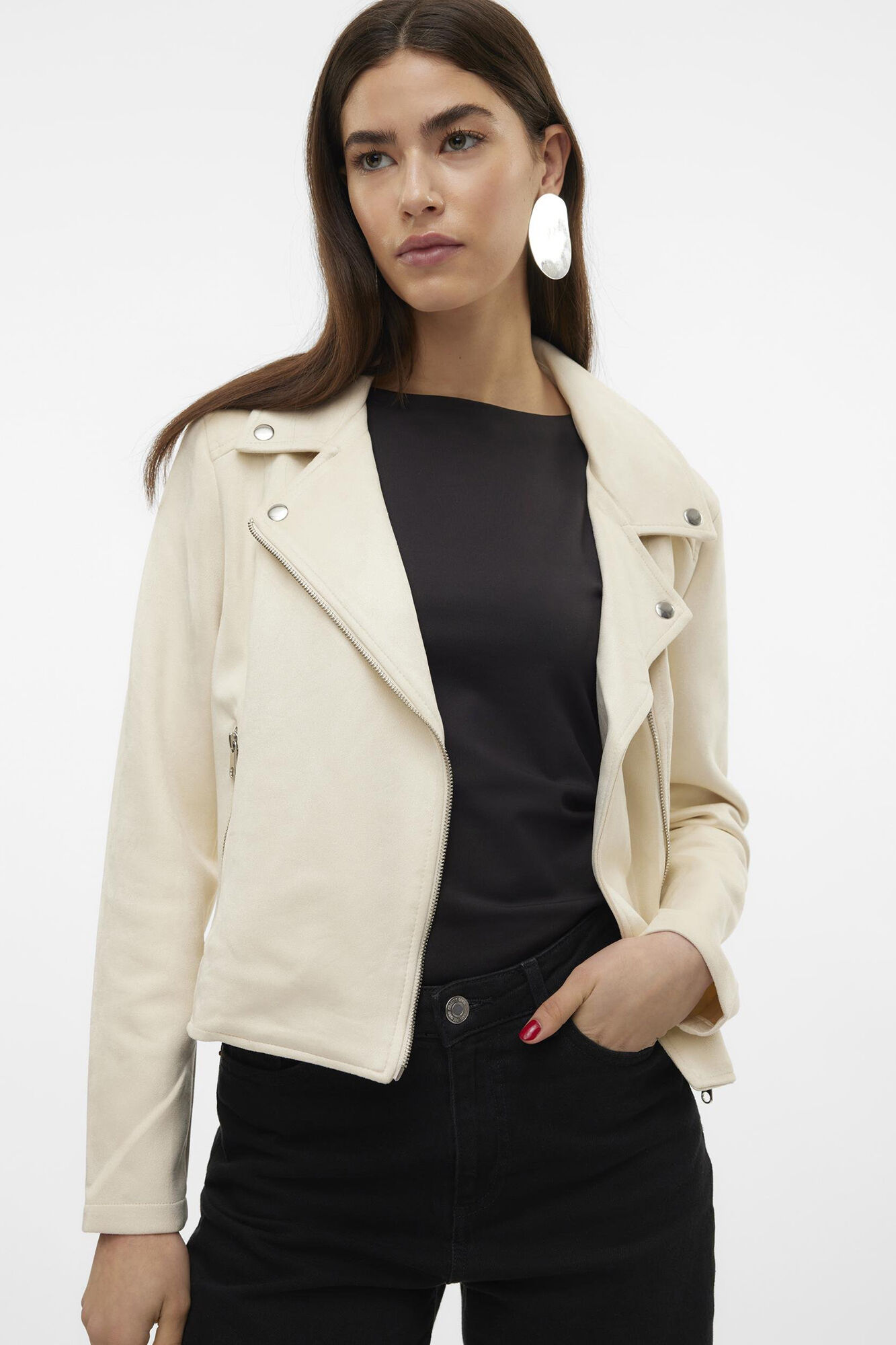 Vero Moda Cazadora de ante con tachuelas