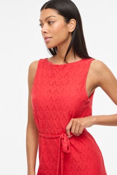 Vila Vestido midi com recortes em algod&atilde;o