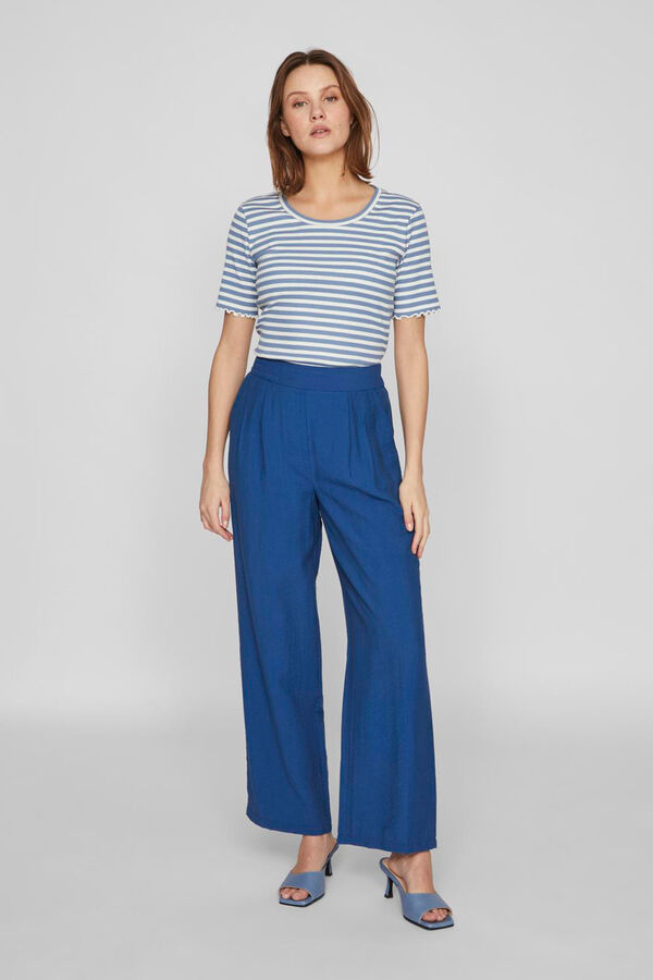 Vila Cal&ccedil;as com cintura el&aacute;stica Azul