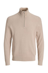 Jack & Jones Jersey de punto cuello cremallera Beige