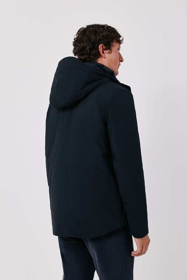 Cortefiel Short hooded parka Black