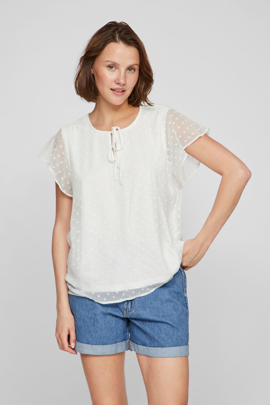 Blusa manga corta plumeti