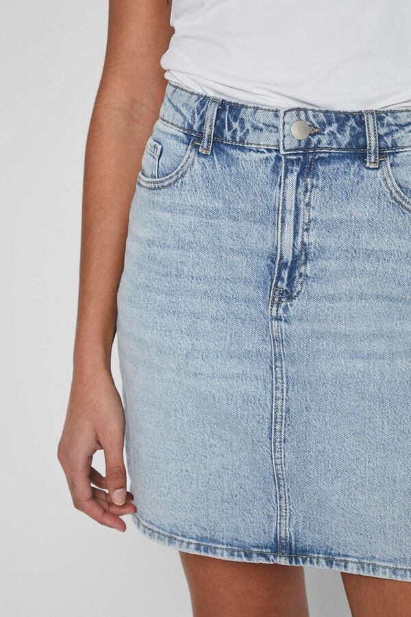 Vila Saia de ganga curta de cintura subida Azul