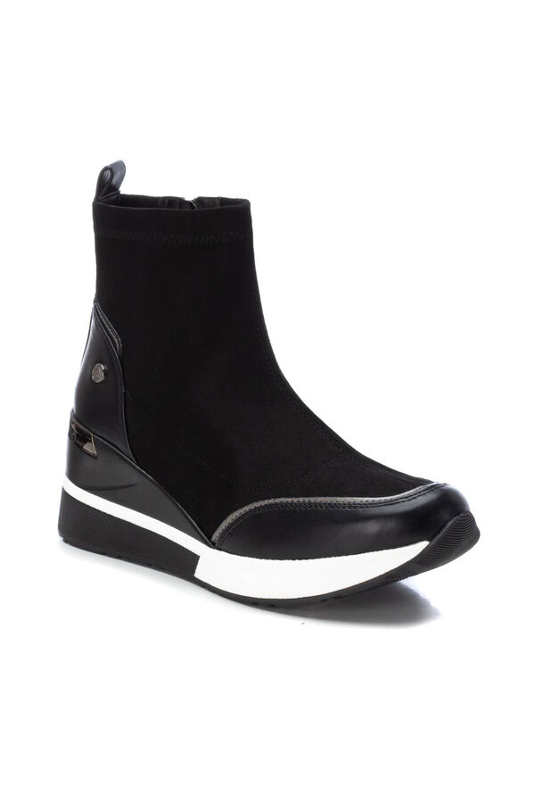 XTI Women's black faux suede ankle boot  Black