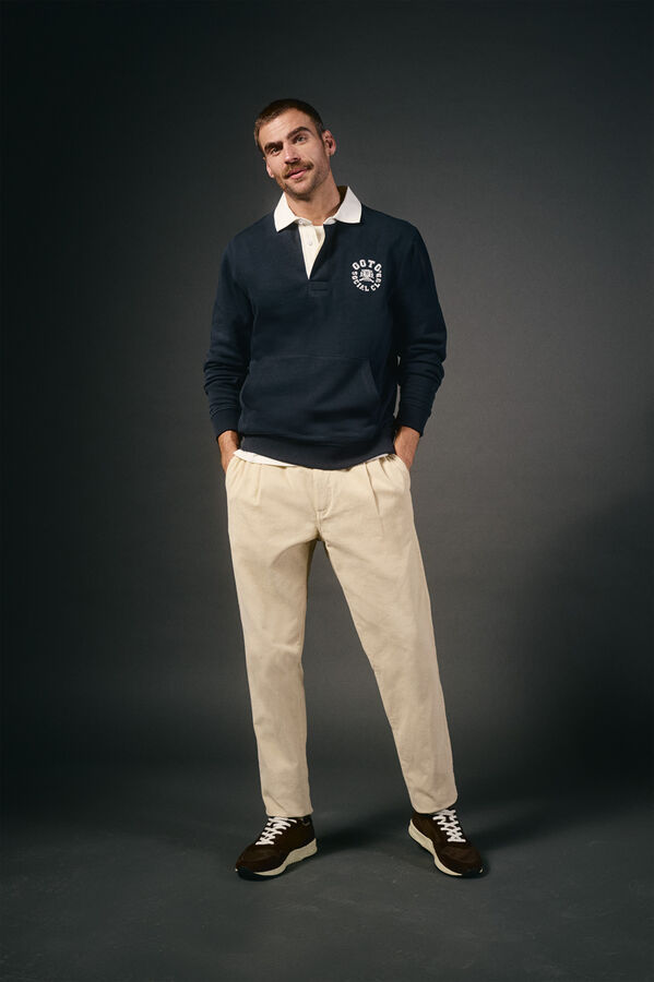 OOTO Polo rugby manga larga Azul marino