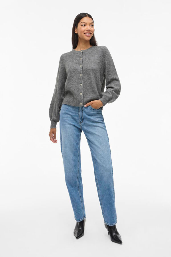 Vila C&aacute;rdigan de punto abotonado Gris