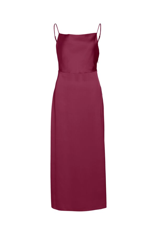 Vila Vestido midi satinado de fiesta Granate