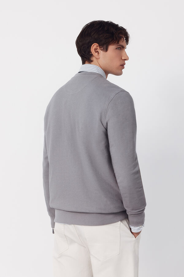 Cortefiel Sudadera estructura cuello caja Gris