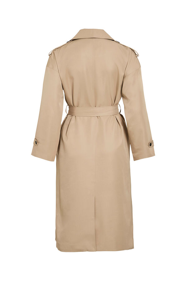 Vila Long knotted trench coat Beige