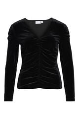 Vila Top Velvet de manga larga Negro