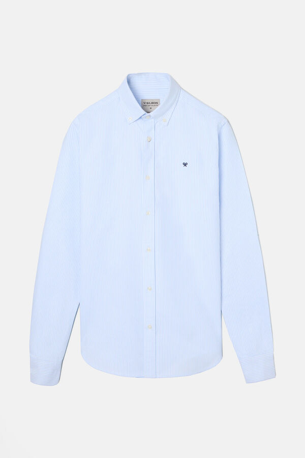 Silbon Camisa sport oxford regular fit rayas Azul