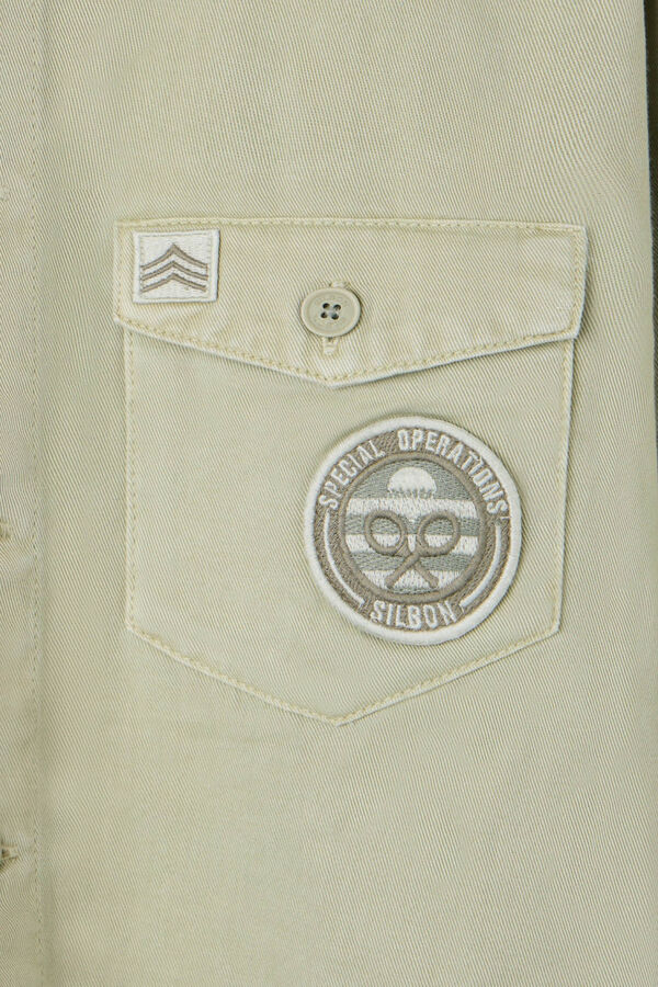 Silbon Sobrecamisa desgastada parches Green