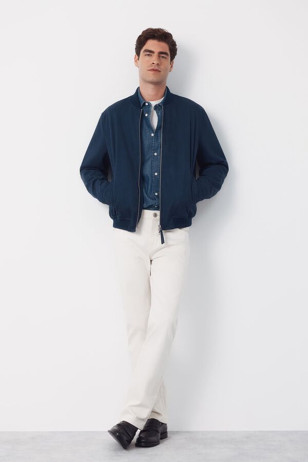 Cortefiel Cazadora bomber efecto ante Azul marino