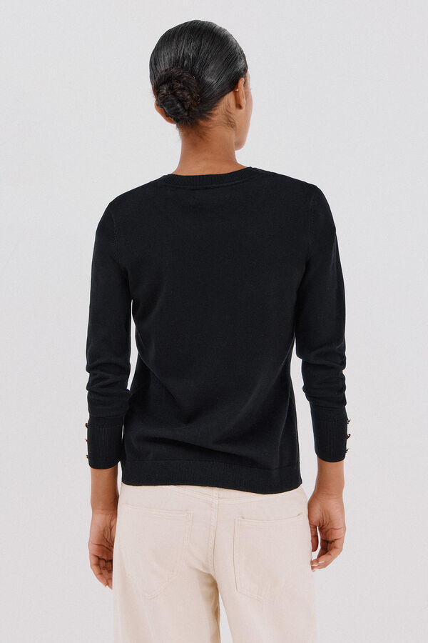 Cortefiel Jersey manga corta Negro