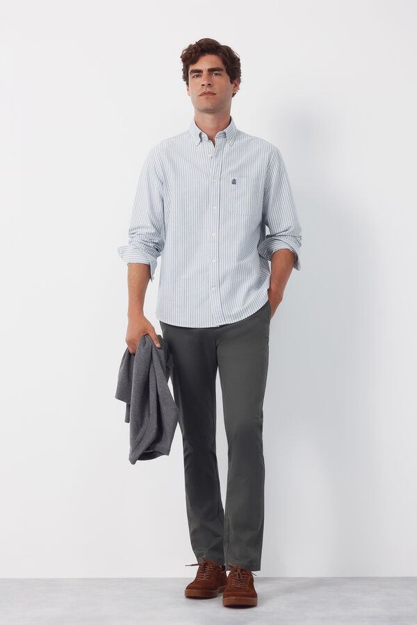 Cortefiel Pantal&oacute;n chino print slim Kaki