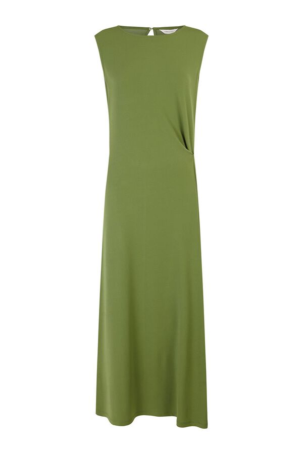 Cortefiel Vestido nudo lateral Verde