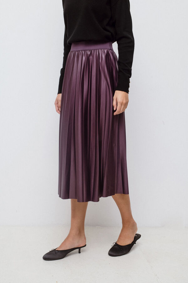 Vila Falda midi plisada Vino