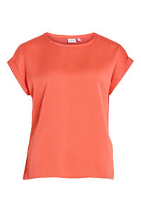 Vila Blusa de cetim de manga curta