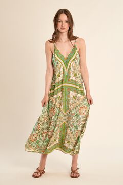 Molly Bracken Vestido largo de tirantes con estampado