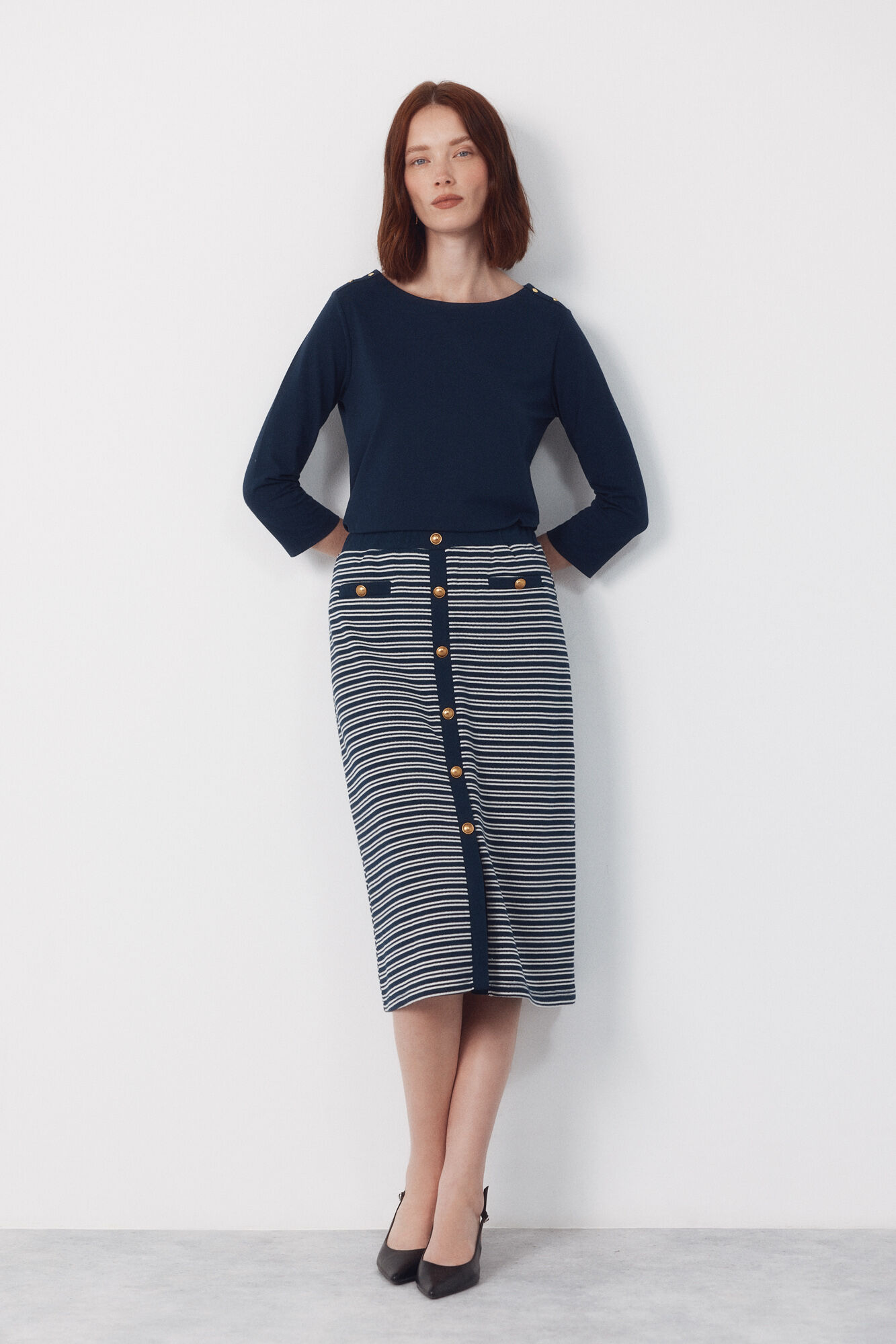 Cortefiel Falda punto botones